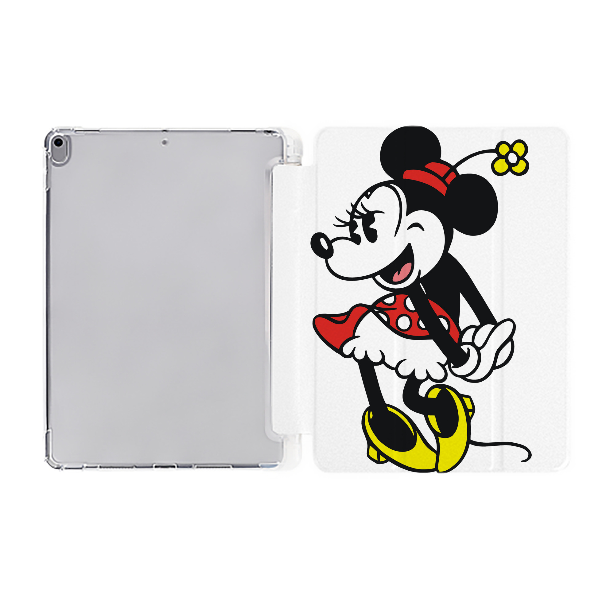 （画像用） ミッキーマウス Mickey Mouse IPad ケース ペン収納付き 三つ折りスタンド PUレザー×シリコン 対応機種9.5/10.5/10.9インチ